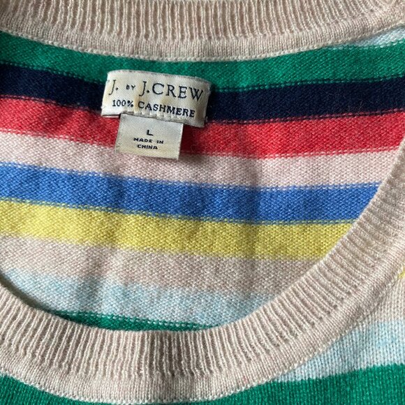 J. Crew Cashmere Striped Short Sleeved Sweater - Picture 4 of 6